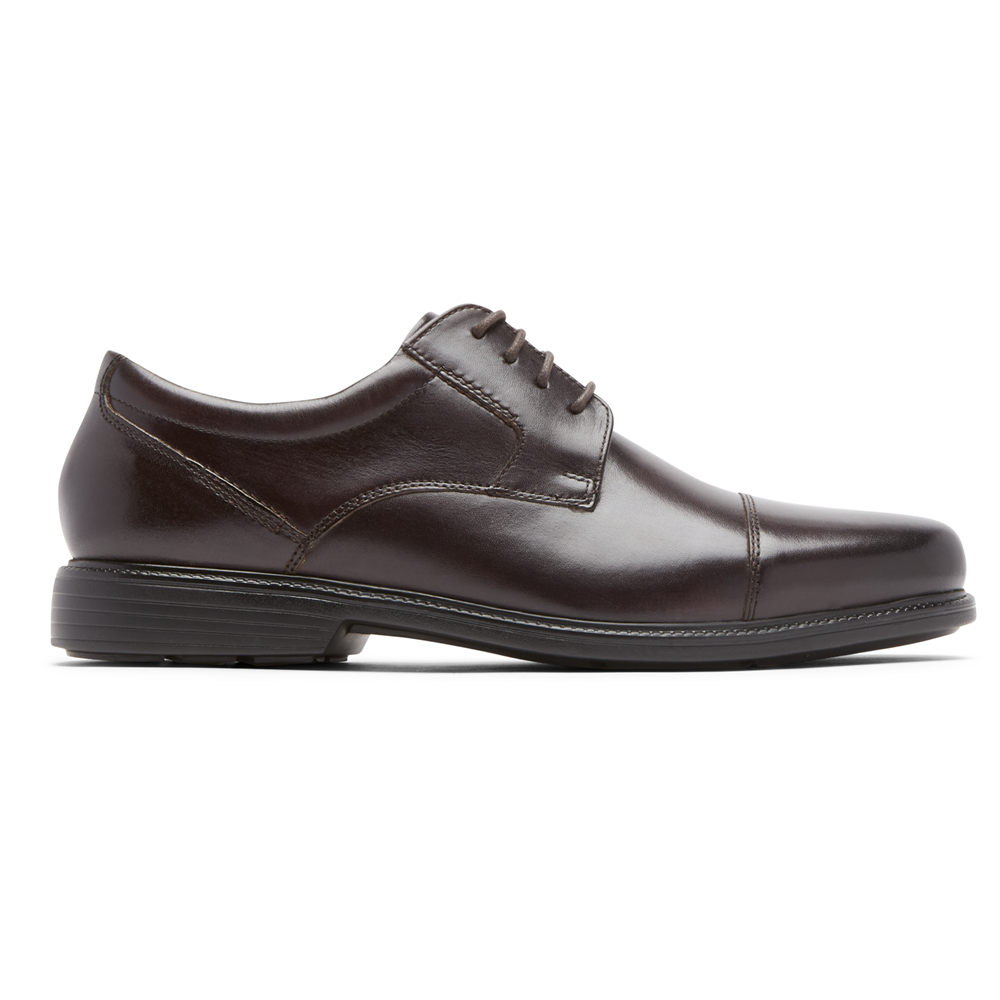 Rockport Mens Oxfords Dark Brown - Charles Road Cap Toe - UK 940-FXTHIS